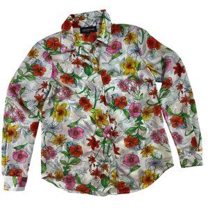 Jones New York Collection Floral ‎ Button-Up Shirt Size 2 Retro Seventies Y2K